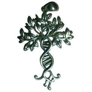 Sterling Silver DNA Helix Tree Life Pendant Charm Biology Science Genetics 925